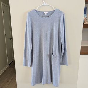Pure J Jill Dress Size Large Womens Blue Luxe Tencel A-line Pullover Pocket Knit
